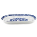 Blue And White Ceramic Oval Plate